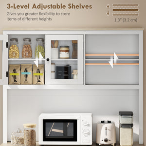 69" Kitchen Pantry Cabinet with Charging Station Kitchen Cabinet with Microwave Stand 7 Gallon Trash Can – view 11