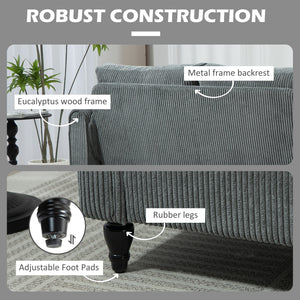Vintage Loveseat, Upholstered Love Seat Furniture, Chenille-feel Fabric 2 Seater Sofa Couch with Rolled – view 25