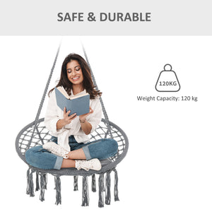 Patio Hammock Chair, Hanging Rope Hammock Swing for Indoor & Outdoor Use with Backrest – view 12