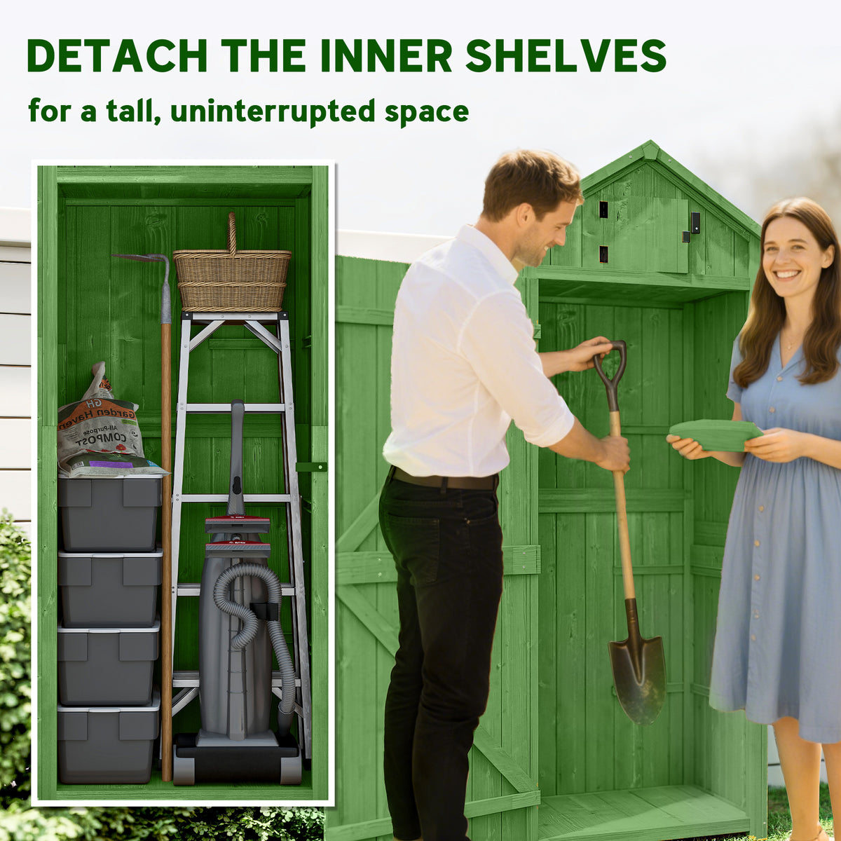30" x 21" x 71" Garden Storage Shed, Sheds & Outdoor Storage Outdoor Workshop Yard Tool Utility Storage – view 25