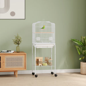 62" Rolling Bird Cage Cockatoo House Play Top Finch Pet Supply with Storage Shelf, Wheels - Black – view 28