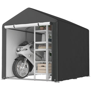 Portable Bicycle Shed with Galvanised Steel Frame and Large Door, Waterproof Outdoor Shed for Garden Tools
