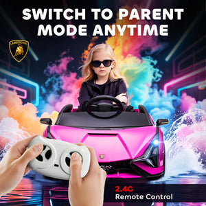 Aosom Compatible 12V Battery-powered Kids Electric Ride On Car Toy with Parental Remote Control Music Lights MP3 for 3-5 Years Old Pink