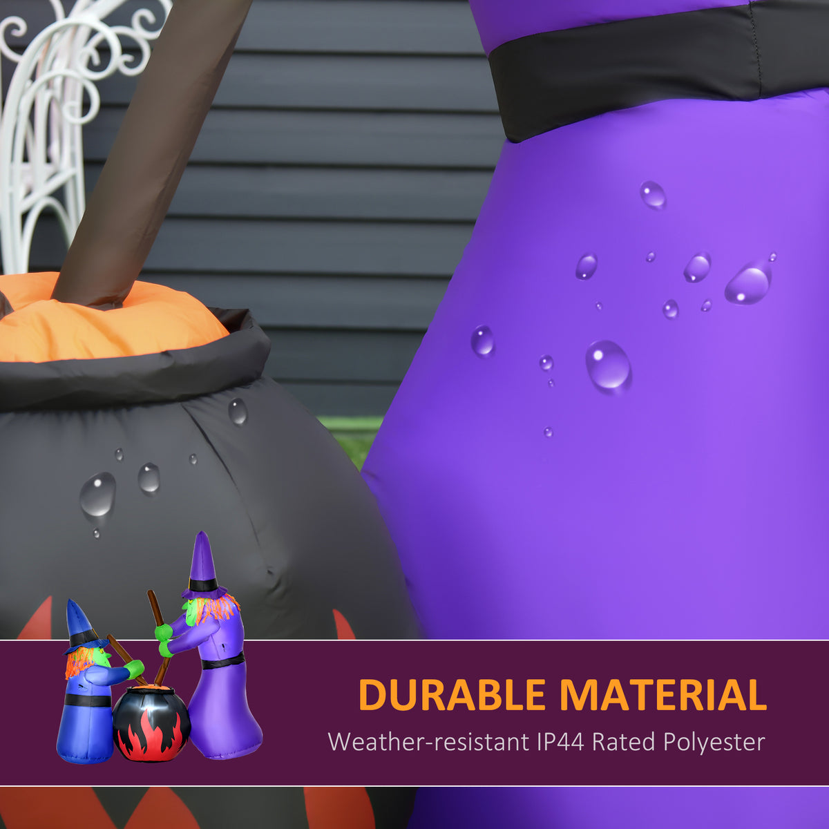 Outdoor Yard Colorful 5.5ft Blow Up Inflatable Halloween Two Old Witch and Magical Potions Decoration with LED for Indoor Outdoor House Party Display