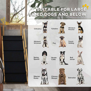 Adjustable Dog Stairs Foldable Dog Steps with Non-slip Mat for Small to Large Dogs for High Bed Sofa Couch