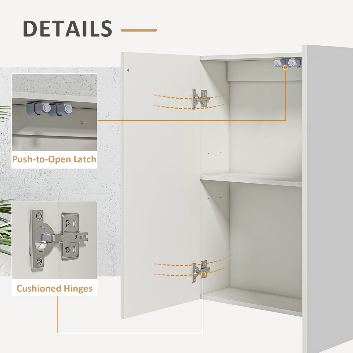 Wall Mounted Mirror Cabinet, Bathroom Medicine Cabinet with Mirror, 2 Doors, Adjustable Shelf and Soft Close Mechanism