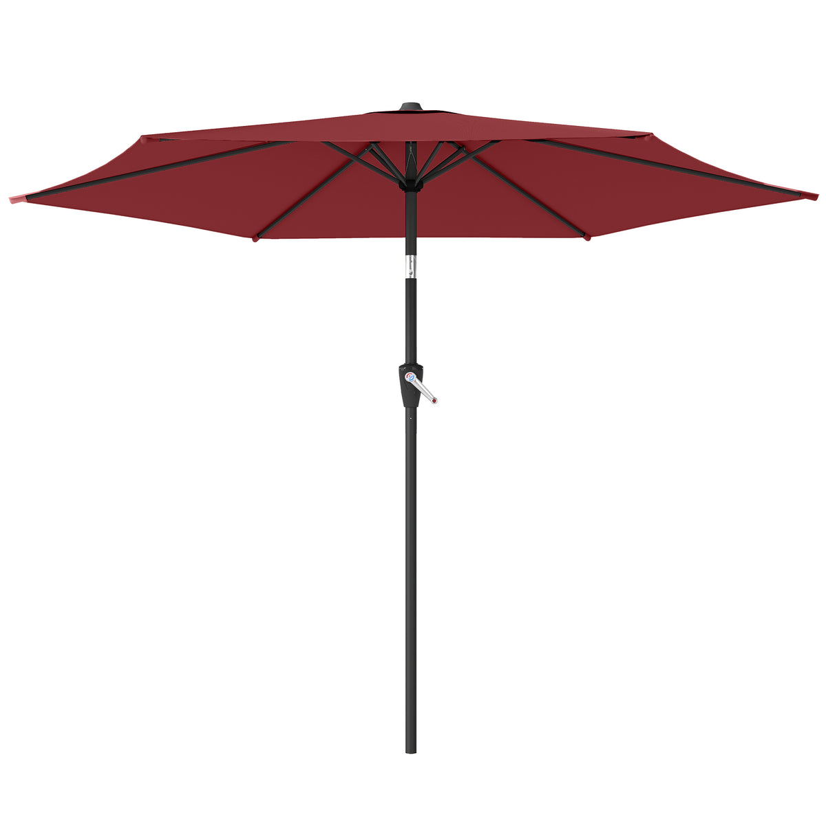 9FT Patio Umbrella, Outdoor Table Patio Umbrellith Tilt, Crank, 6 Ribs, UV Protection for Garden, Lawn, Deck, Backyard