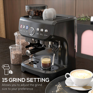 Espresso Machine, 15 Bar Barista Coffee Maker with Milk Frother, Fast Heating, Grinder for Espresso, Latte, Cappuccino