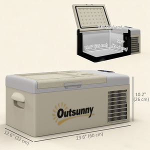 12 Volt Car Refrigerator, 17QT Car Fridge Electric Cooler, 12/24V DC and 100-240V AC, -4℉-50℉, Portable Refrigerator