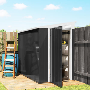 4' x 8' Outdoor Storage Shed Lean to Shed Outdoor Metal Tool Shed with Lockable Door and Air Vents – view 28