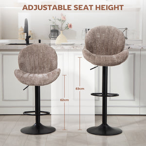 Bar Stools Set of 2, Swivel Barstools with Back, Adjustable Height and Footrest for Kitchen Island – view 11