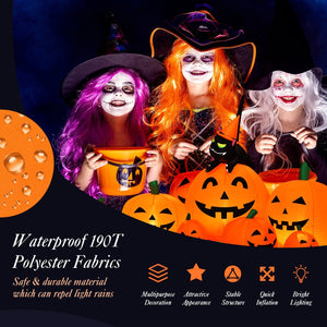 Halloween 7.5 Feet Inflatable Pumpkin Combo with Witch Black Cat view 5