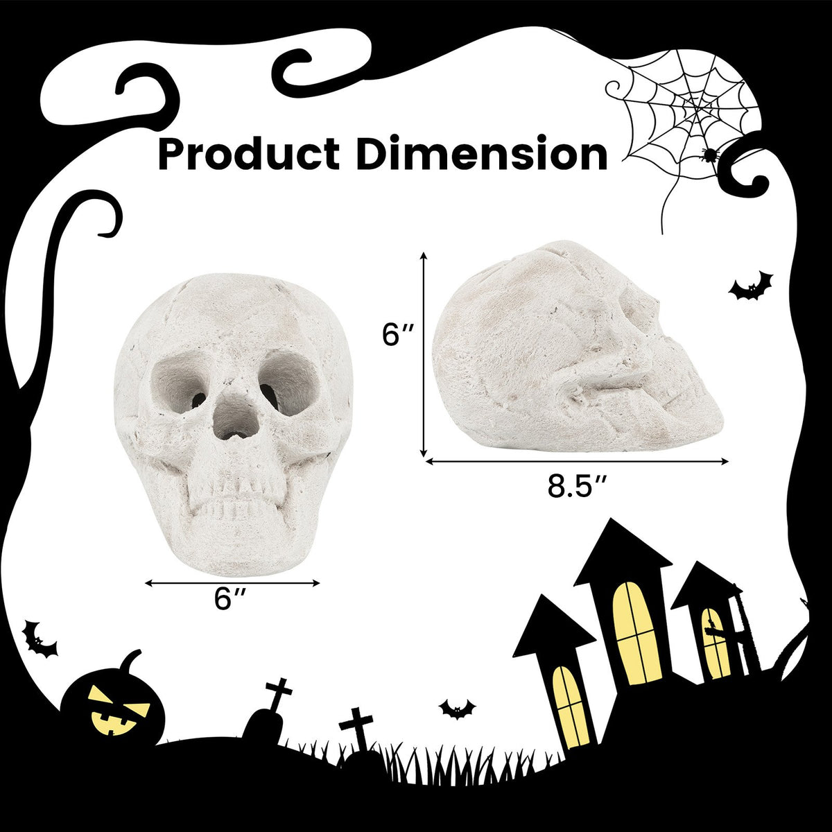 Halloween Fire Pit Skull Halloween Decoration-Beige view 5