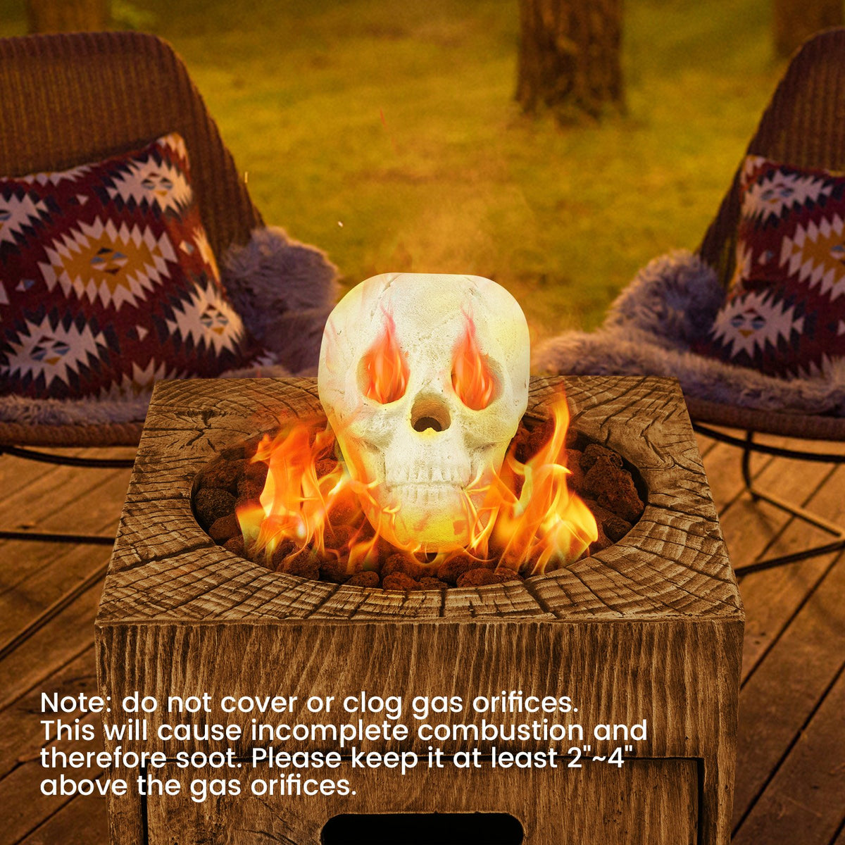 Halloween Fire Pit Skull Halloween Decoration-Beige view 6