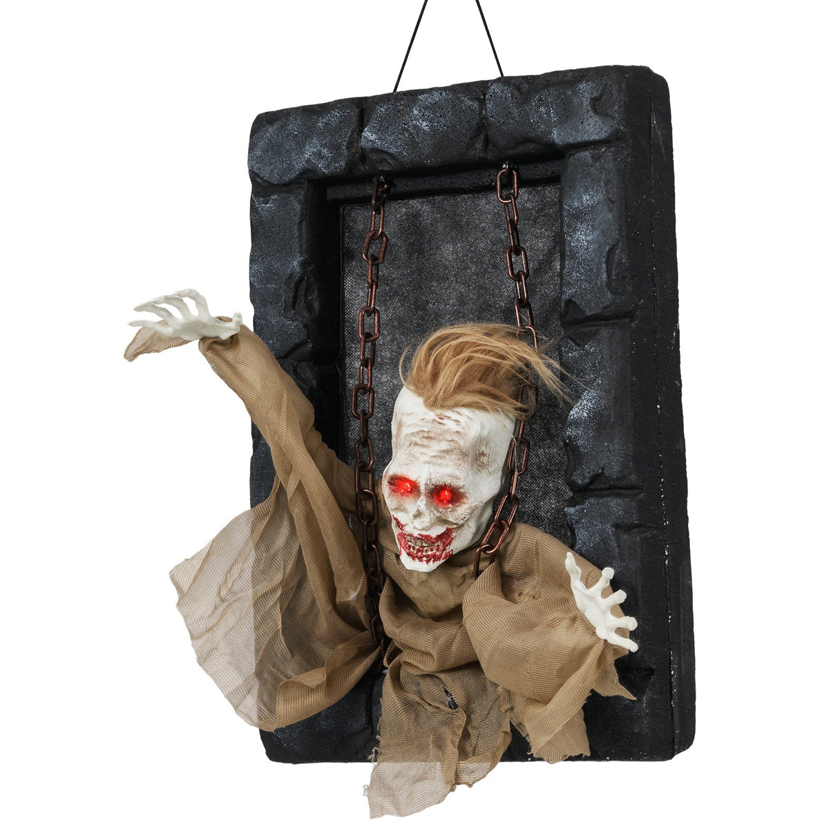 Halloween Hanging Animated Zombie Prisoner Decoration Sound-Activated view 4