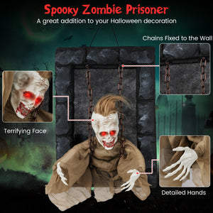 Halloween Hanging Animated Zombie Prisoner Decoration Sound-Activated view 9