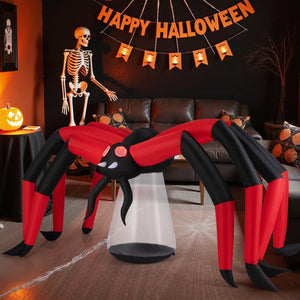 Halloween Inflatable Spider Blow Up Yard Scary Spider with Red Tunnel Light Eyes view 6