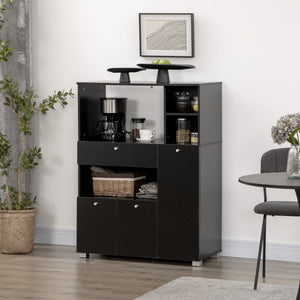 Compact Kitchen Pantry Cabinet Server Hutch Storage Buffet with Microwave Oven Stand Drawer and Shelves – view 14