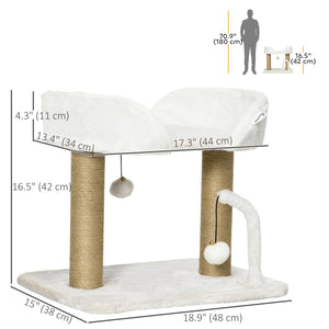 Cat Tower Condo for Indoor Cats, Small Cat Tree with Jute Scratching Posts, Top Perch, Dangling Balls – view 9