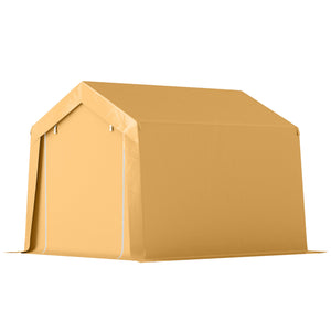 7' x 12' Outdoor Storage Shed Portable Garage with Roll-up Door for Motorcycle, Bike, Garden Tools, Beige – view 15