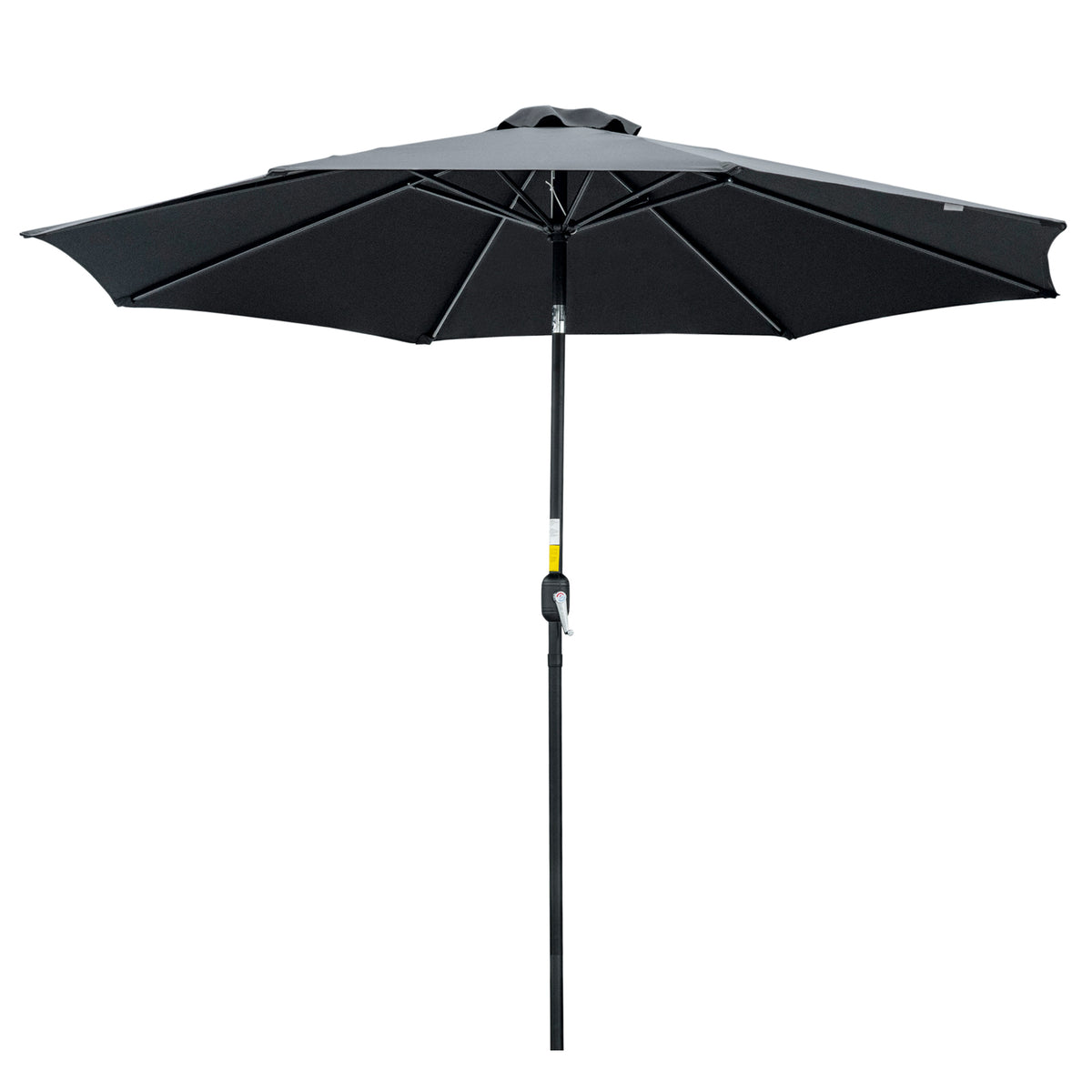10' x 8' Round Market Umbrella, Patio Umbrella with Crank Handle and Tilt, Outdoor Parasol for Garden, Blue – view 36