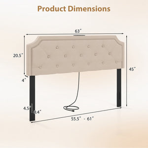 Headboard for Queen and Full Size Bed Tufted Upholstered Head Board-Beige view 5