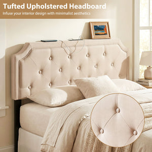 Headboard for Queen and Full Size Bed Tufted Upholstered Head Board-Beige view 8