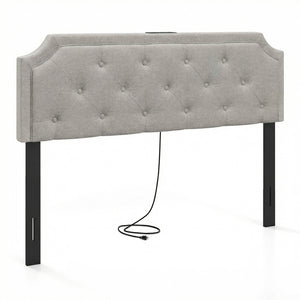 Headboard for Queen and Full Size Bed Tufted Upholstered Head Board-Gray