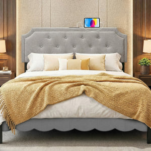 Headboard for Queen and Full Size Bed Tufted Upholstered Head Board-Gray view 2