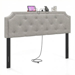 Headboard for Queen and Full Size Bed Tufted Upholstered Head Board-Gray view 4
