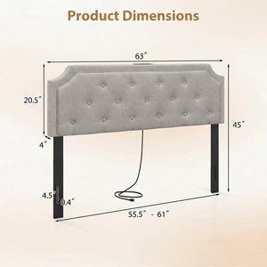 Headboard for Queen and Full Size Bed Tufted Upholstered Head Board-Gray view 5