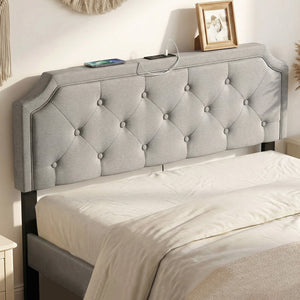 Headboard for Queen and Full Size Bed Tufted Upholstered Head Board-Gray view 6
