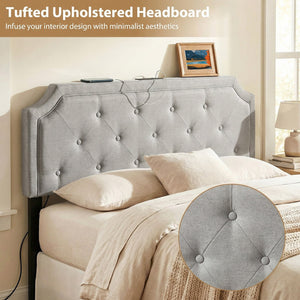 Headboard for Queen and Full Size Bed Tufted Upholstered Head Board-Gray view 8