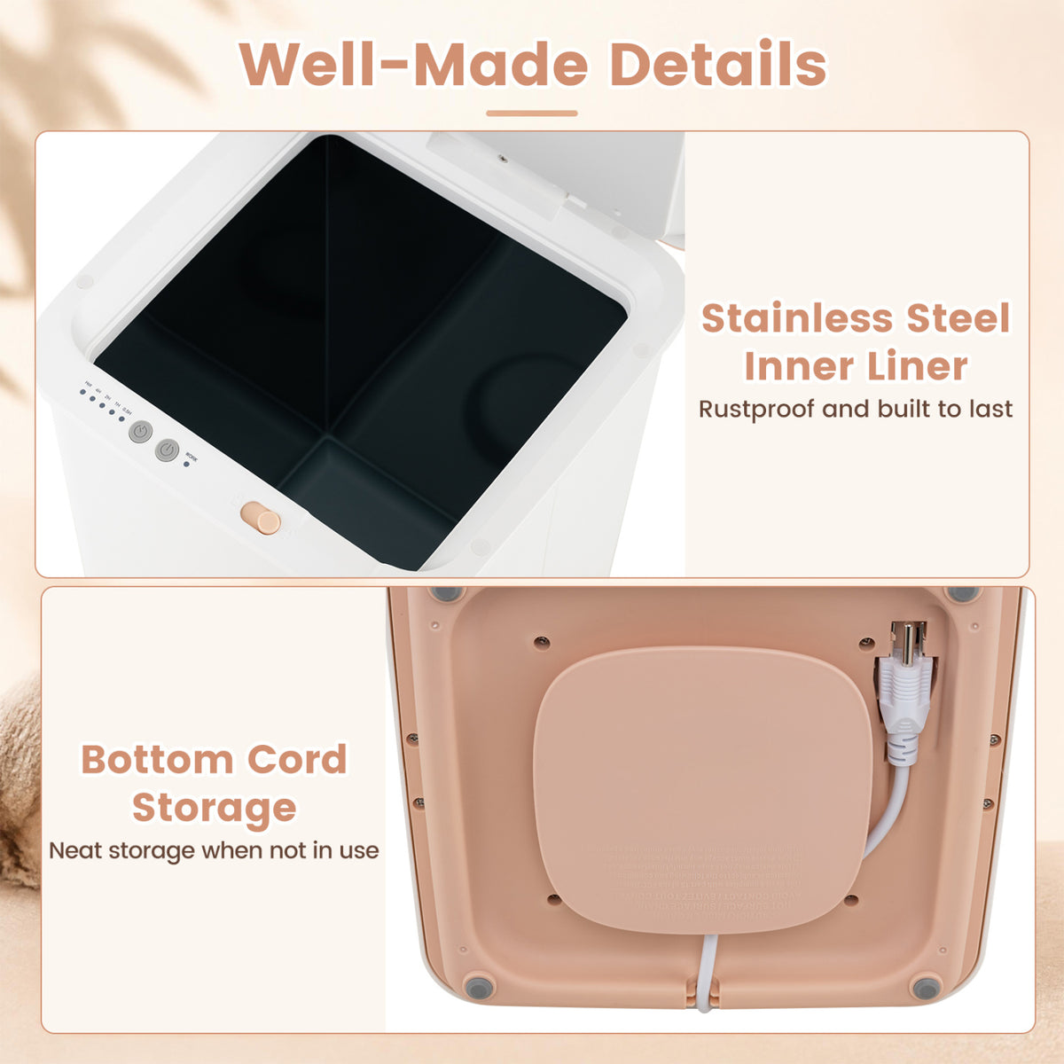 Heated Towel Warmer with 4 Heat Timer and Auto Shut Off for Oversized Towels-White view 6