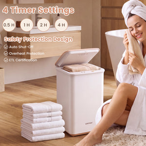 Heated Towel Warmer with 4 Heat Timer and Auto Shut Off for Oversized Towels-White view 9