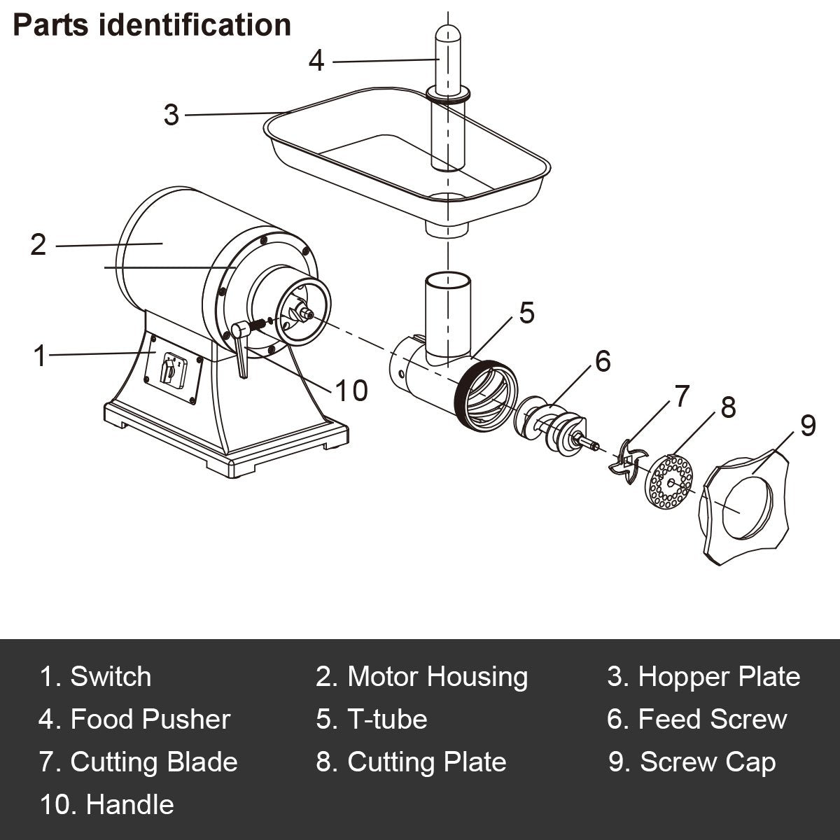 Heavy Duty 1.5HP 1100W 550LB/h Commercial Grade Meat Grinder view 9