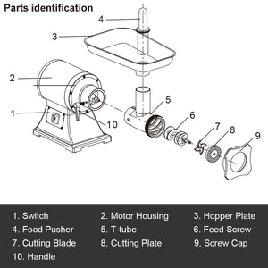 Heavy Duty 1.5HP 1100W 550LB/h Commercial Grade Meat Grinder view 9