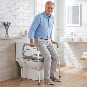 Heavy-duty 400 LBS Raised Toilet Seat with Non-slip Handles view 3