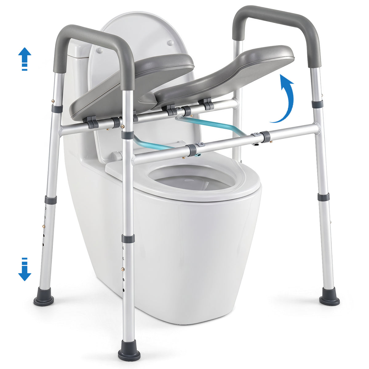 Heavy-duty 400 LBS Raised Toilet Seat with Non-slip Handles view 4