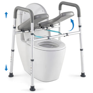 Heavy-duty 400 LBS Raised Toilet Seat with Non-slip Handles view 4