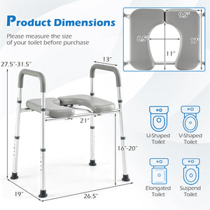 Heavy-duty 400 LBS Raised Toilet Seat with Non-slip Handles view 5