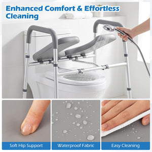 Heavy-duty 400 LBS Raised Toilet Seat with Non-slip Handles view 7