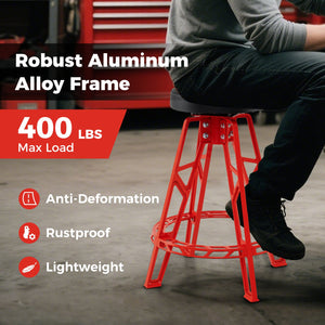 Heavy-Duty Aluminum Garage Bar Chair with 360° Swiveling Seat-Red view 6
