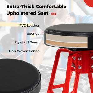Heavy-Duty Aluminum Garage Bar Chair with 360° Swiveling Seat-Red view 8