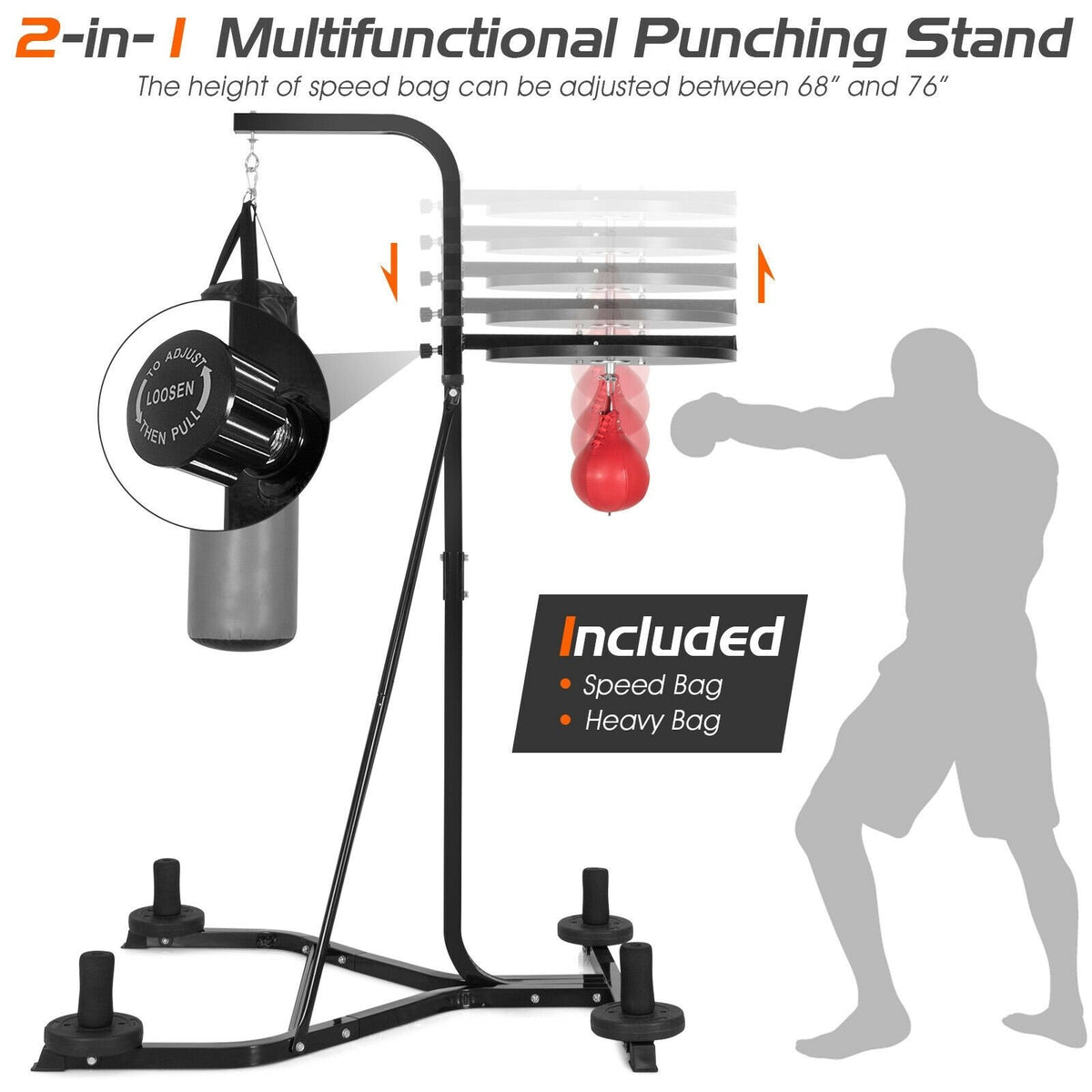 Heavy Duty Boxing Punching Stand With Heavy Bag view 7