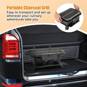 100% Cast Iron Hibachi Grill with Grill Grate Lifter view 7