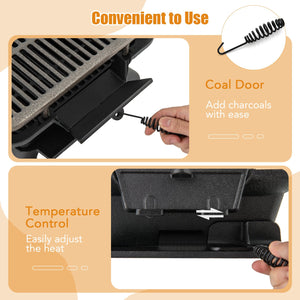 100% Cast Iron Hibachi Grill with Grill Grate Lifter view 9