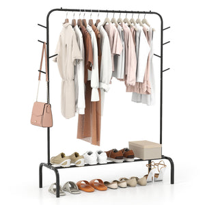 Heavy Duty Clothes Rack 50-Inch Wide Metal Garment Wardrobe Rack-Black view 4