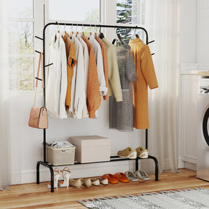 Heavy Duty Clothes Rack 50-Inch Wide Metal Garment Wardrobe Rack-Black view 6