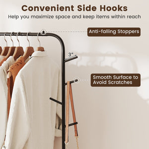 Heavy Duty Clothes Rack 50-Inch Wide Metal Garment Wardrobe Rack-Black view 8